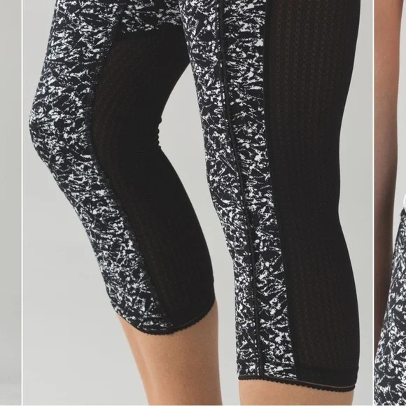 Lululemon Deep Breath Crop 21" Iced Wave White Black - Picture 13 of 13